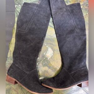 Women's Black Suede Knee-High Boots size 7.5